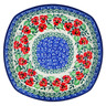 Polish Pottery Plate 8&quot; Red Pansy