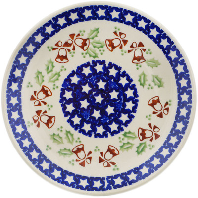 Polish Pottery Plate 8&quot; Sleigh Bells