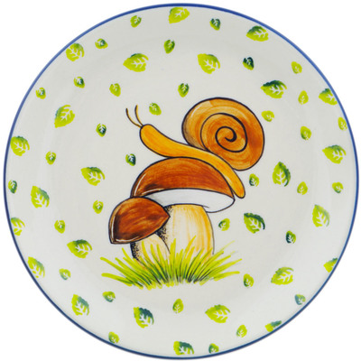 Polish Pottery Plate 8&quot; Snail Mail