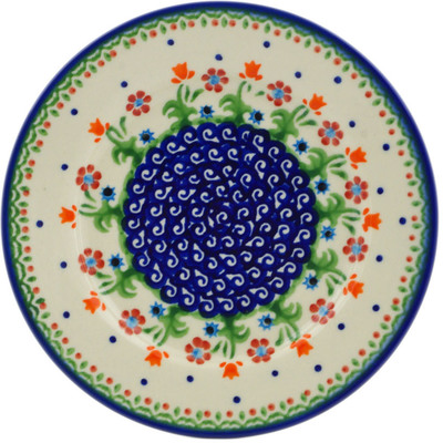Polish Pottery Plate 8&quot; Spring Flowers