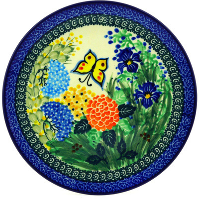 Polish Pottery Plate 8" Spring Garden UNIKAT