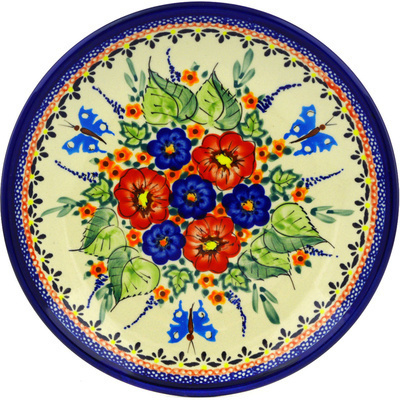 Polish Pottery Plate 8&quot; Spring Splendor UNIKAT