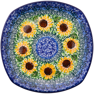 Polish Pottery Plate 8&quot; Summer Sunnies UNIKAT