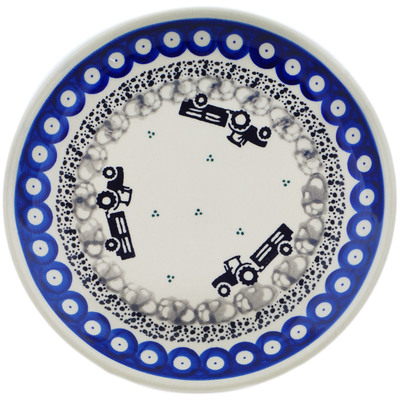 Polish Pottery Plate 8&quot; Tractor Trails