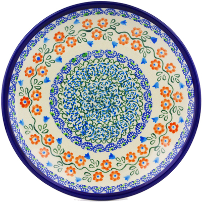 Polish Pottery Plate 8&quot; Tulip Vines