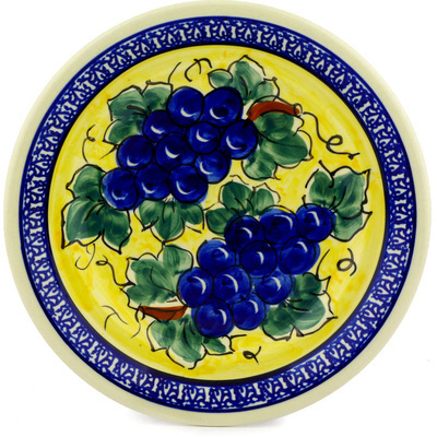 Polish Pottery Plate 8&quot; Tuscan Grapes