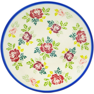 Polish Pottery Plate 8&quot; Vintage Rose