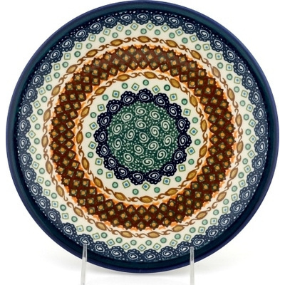 Polish Pottery Plate 9&quot; Artichoke Heart UNIKAT