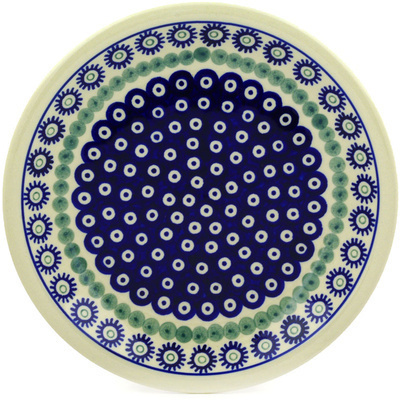 Polish Pottery Plate 9&quot; Astrid Peacock