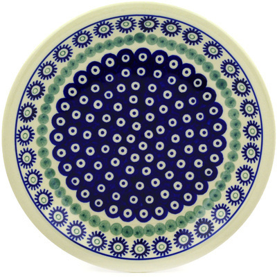Polish Pottery Plate 9" Astrid Peacock