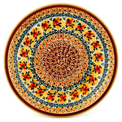 Polish Pottery Plate 9&quot; Autumn Festival