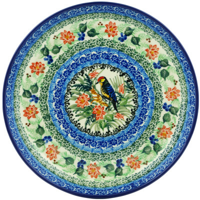 Polish Pottery Plate 9&quot; Aviary Oasis UNIKAT