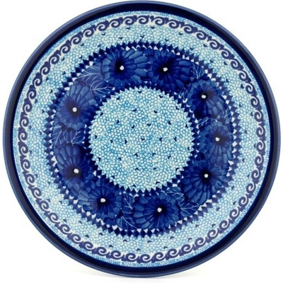 Polish Pottery Plate 9&quot; Azure Sea UNIKAT