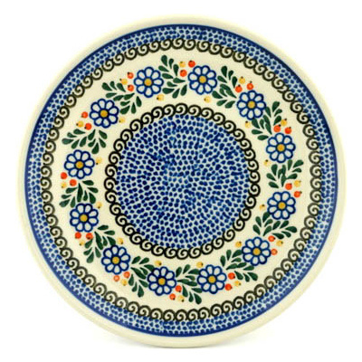 Polish Pottery Plate 9&quot; Berries And Daisies