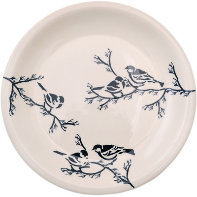 Polish Pottery Plate 9&quot; Birds At Night