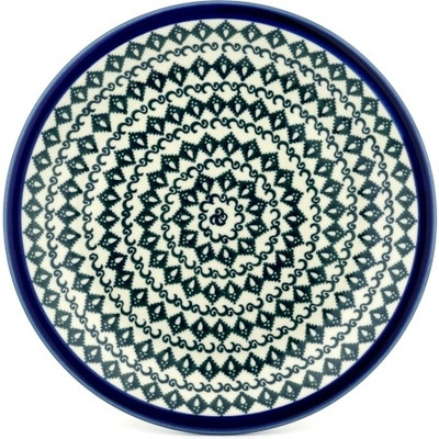 Polish Pottery Plate 9&quot; Black Diamond Dream