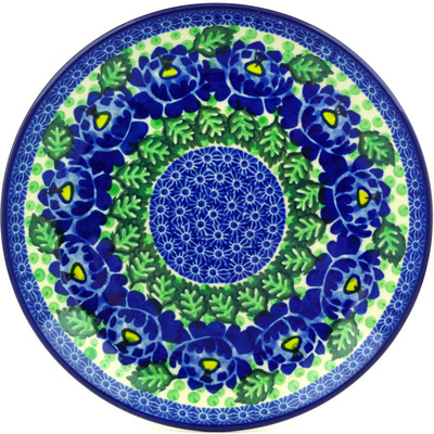 Polish Pottery Plate 9&quot; Blue Bliss