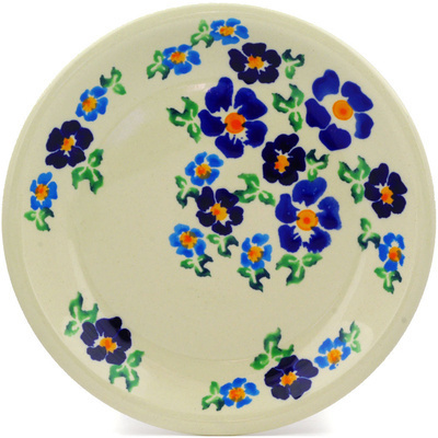 Polish Pottery Plate 9&quot; Blue Delight