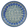 Polish Pottery Plate 9&quot; Blue Dogwood