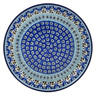 Polish Pottery Plate 9&quot; Blue Ice