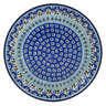 Polish Pottery Plate 9" Blue Ice