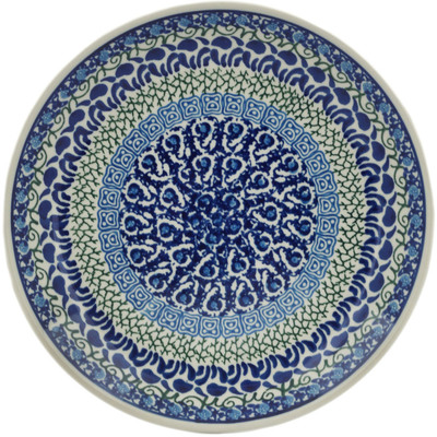 Polish Pottery Plate 9&quot; Blue Passion