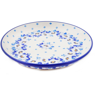 Polish Pottery Plate 9" Blue Spring