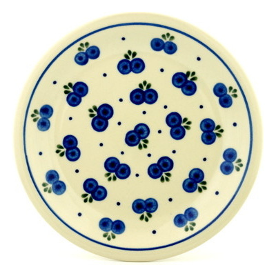 Polish Pottery Plate 9&quot; Blueberry Hill