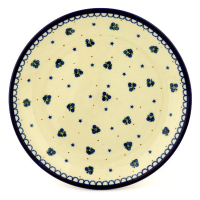 Polish Pottery Plate 9&quot; Blueberry Stars