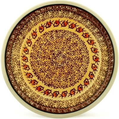 Polish Pottery Plate 9&quot; Brown Sugar