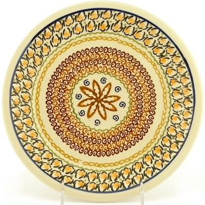 Polish Pottery Plate 9&quot; Butterscotch