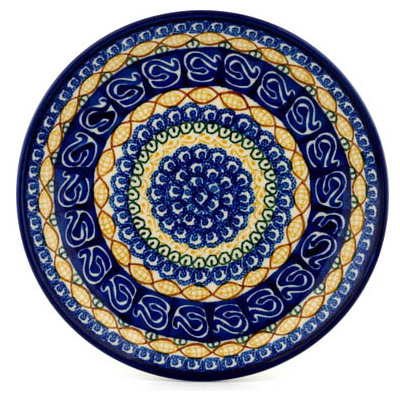 Polish Pottery Plate 9&quot; Corn Circle