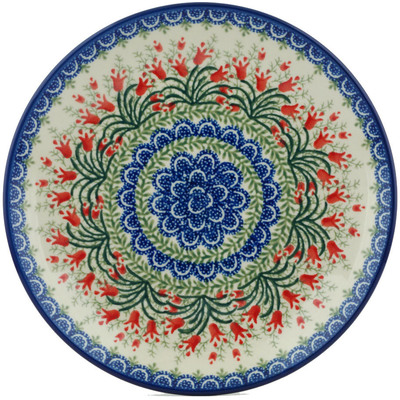 Polish Pottery Plate 9" Crimson Bells