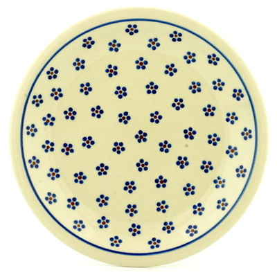 Polish Pottery Plate 9&quot; Daisy Dots