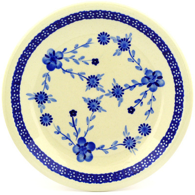 Polish Pottery Plate 9&quot; Delicate Poppy