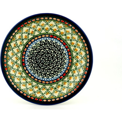 Polish Pottery Plate 9&quot; Everlasting Flame UNIKAT