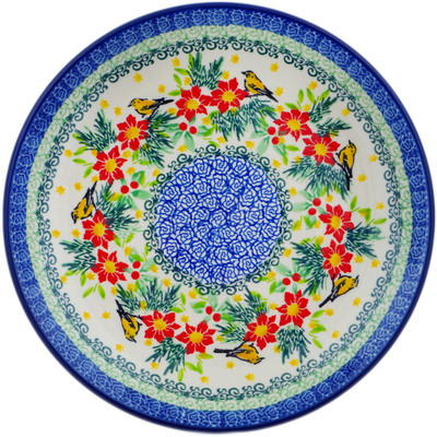 Polish Pottery Plate 9&quot; Festive Avian Delight UNIKAT