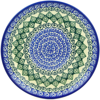Polish Pottery Plate 9&quot; Fleur De Lis
