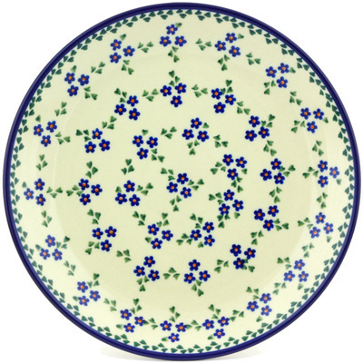 Polish Pottery Plate 9&quot; Forget Me Not Chain