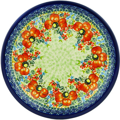Polish Pottery Plate 9&quot; Garden Meadow UNIKAT