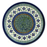 Polish Pottery Plate 9&quot; Gingham Flowers