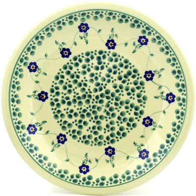 Polish Pottery Plate 9" Green Bubbles