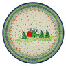Polish Pottery Plate 9&quot; Green Village UNIKAT