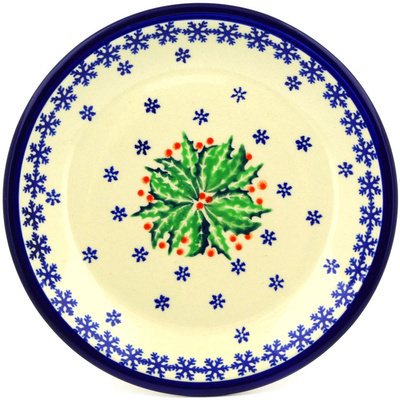 Polish Pottery Plate 9&quot; Holly Berries
