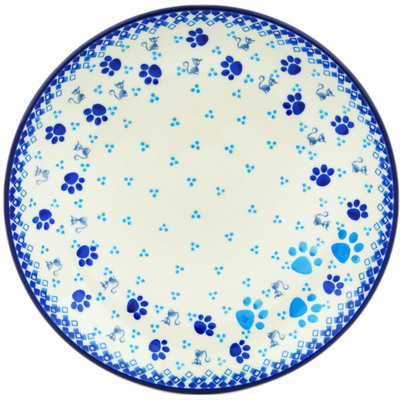 Polish Pottery Plate 9&quot; Kitty Paws