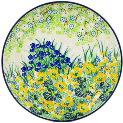 Polish Pottery Plate 9&quot; Peaceful Garden UNIKAT