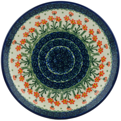 Polish Pottery Plate 9&quot; Peach Spring Daisy