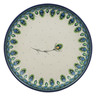 Polish Pottery Plate 9&quot; Peacock Feather