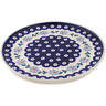 Polish Pottery Plate 9&quot; Peacock Forget-me-not