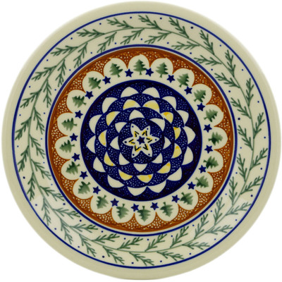 Polish Pottery Plate 9&quot; Pine Boughs